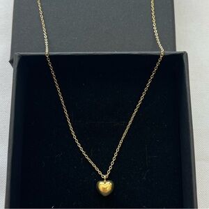 Sterling silver heart necklace with 14k gold plating
